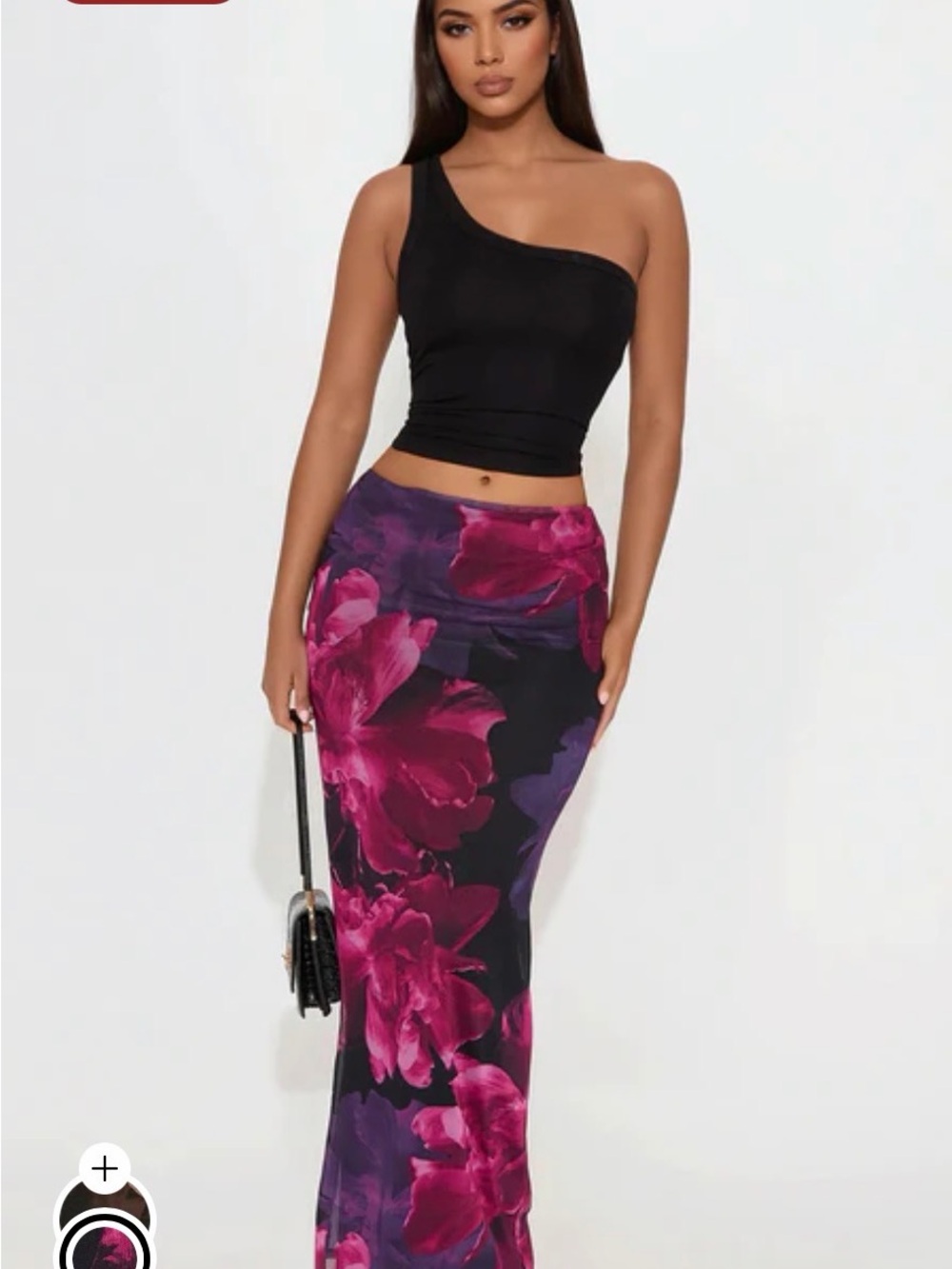 Floral maxi Skirt in Pink and Purple
